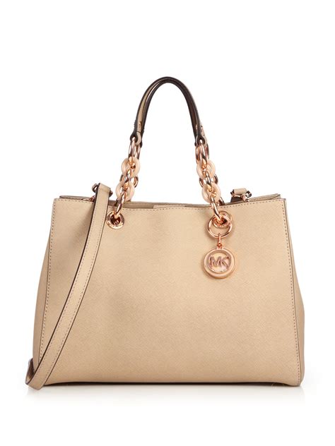 michael kors cynthia ladies medium|Cynthia Medium Saffiano Leather Satchel .